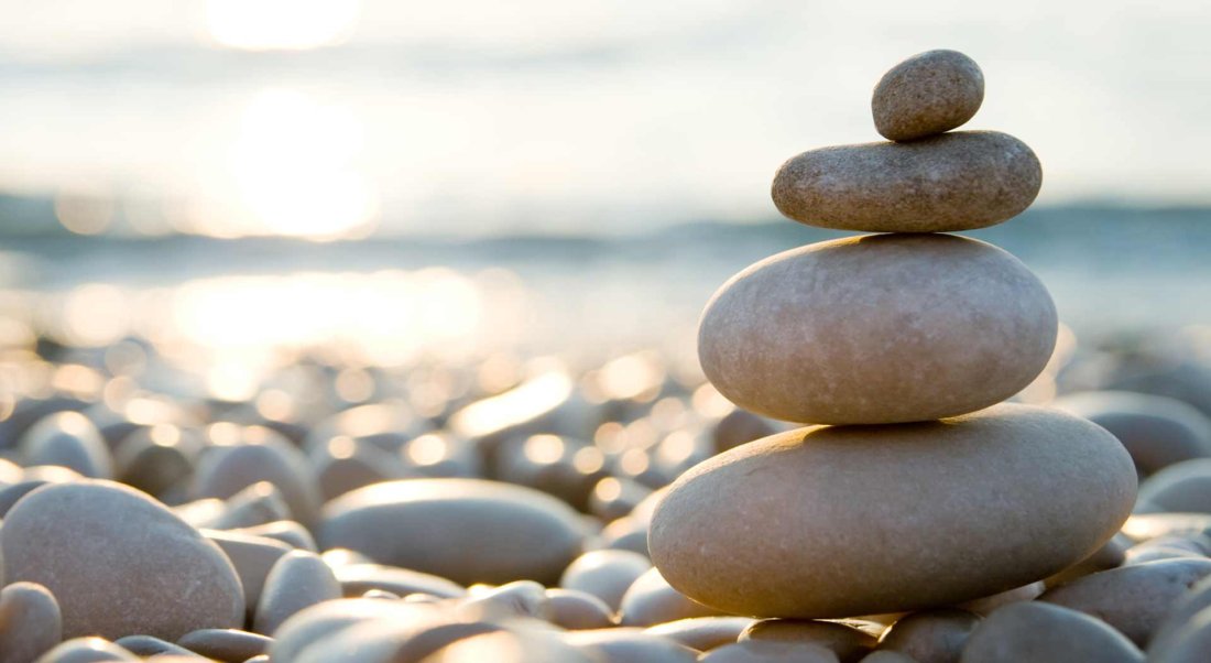 Stones stacked on a beach